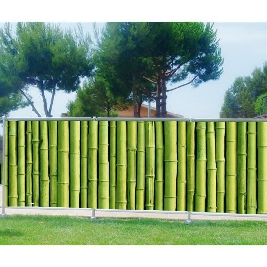 Brise Vue Imprime Jardin Terrasse Balcon Deco Bambous
