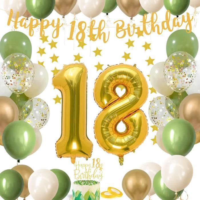 Decoration Anniversaire 18 Ans Vert Ballon Anniversaire 18 Ans Avec Ballon Vert Banniere Joyeux Anniversaire Deco De Gateau 106 Cdiscount Maison