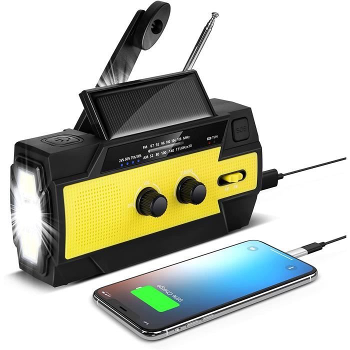 AirGearPro Radio Dynamo Portable de Survie avec Batterie 5000mAh - Chargeur USB pour Smartphone
