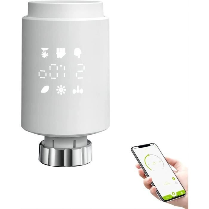 Thermostat de radiateur programmable avec Bluetooth, App, écran LED