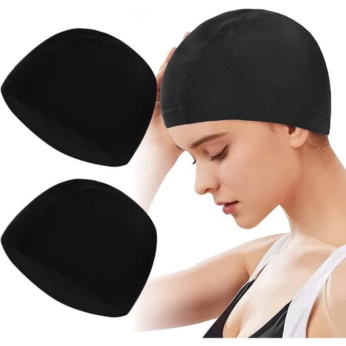 Bonnet de Bain - Noir - Polyester - 2PCS - Mixte - Natation