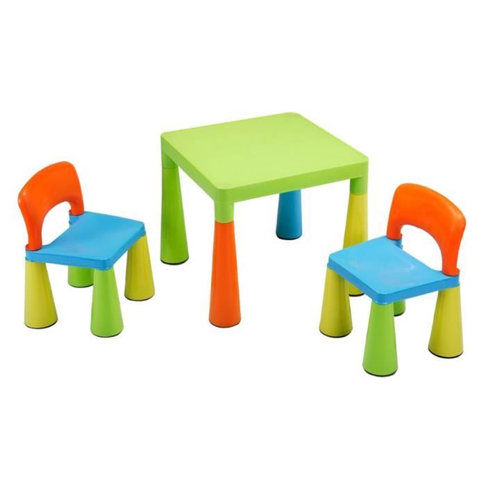 Table pour les enfants avec 2 chaises (multico...  Cdiscount Jardin