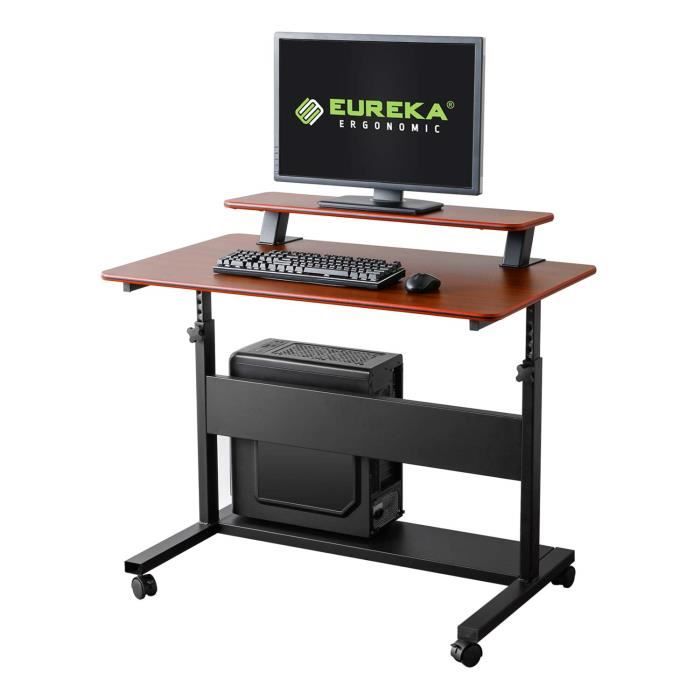 Eureka Ergonomic Bureau Debout A Hauteur Reglable Bureau Mobile Avec Huche Detachable 40 Teck Achat Vente Bibliotheque Eureka Ergonomic Bureau Debout Cdiscount