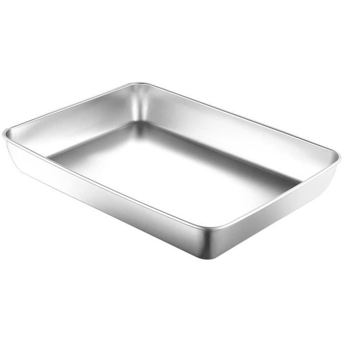 Pleafind Set 2 Plaques Four + 2 Grilles - 43,5x30x1,3 Cm Acier Carbone Anti-Adhésif Pour Cuisson Parfaite