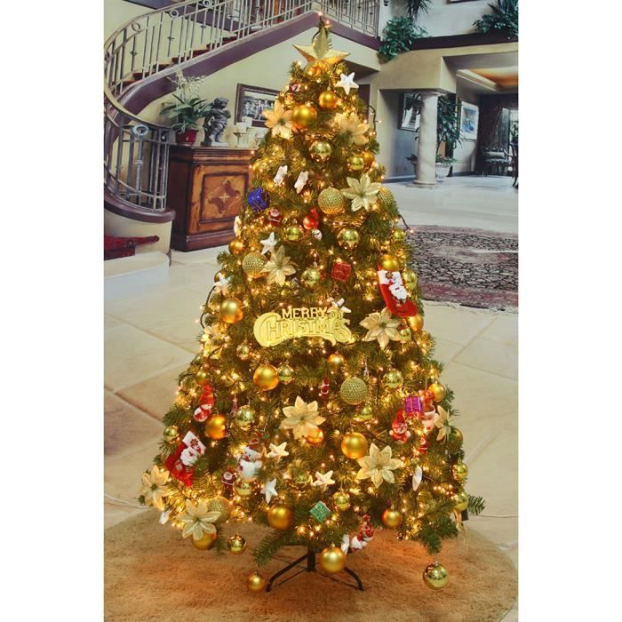 1 8m Sapin De Noel Artificiel Vert Or Epaissi Ornement De Luxe Lumineux Xmas Fete Decoration Cadeaux Accessoires Achat Vente Sapin Arbre De Noel Cdiscount