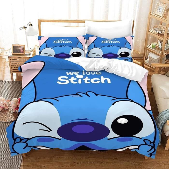 Stitch 3 Pi¿¿ces Housse de Couette avec Taies d'oreiller Housse de