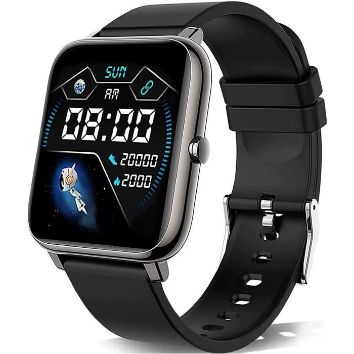 Montre Connectée KALINCO 1.85" - Appels Bluetooth, Santé (fréquence Cardiaque, Tension, Sommeil), 100+ Sports - Compatible Android/iOS - 8