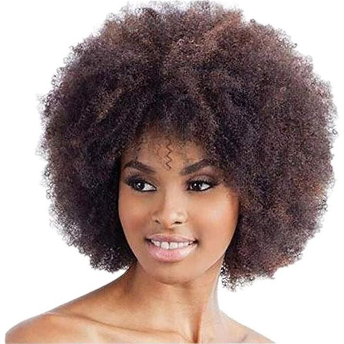 PERRUQUE Femme Perruques Afro Cheveux Naturels Pour Black Court Curly Wig  TêTe Explosive Postiches BoucléS (Marron)399 - Cdiscount Au quotidien