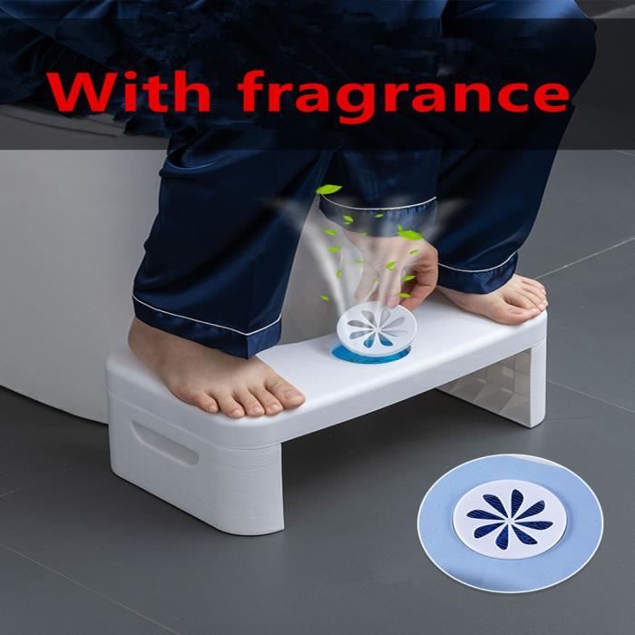Tabouret De Toilette Physiologique / Marche-pied Ergonomique - Angle De 35° Pour Une Position Naturelle - Antidérapant, Capacité 90 Kg - Bleu