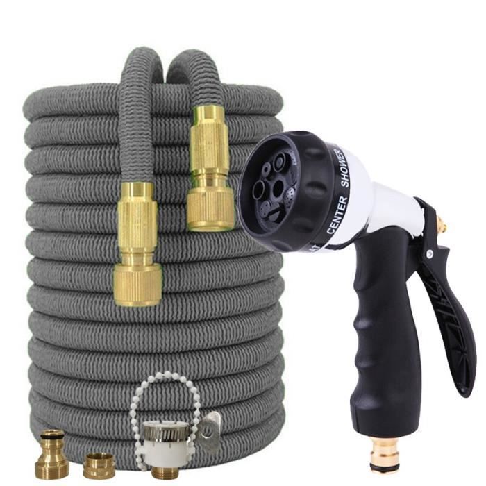 Tuyau D'arrosage 5 M Résistant UV - Flexible Avec 5 Raccords - Pour Jardin, Balcon, Lavage Voiture - Diamètre 12/16 Mm