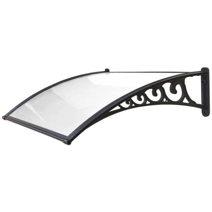 Auvent De Porte Invisible En Polycarbonate Transparent - 50x90cm, Support 100kg, Isolation Phonique, Pour Extérieur