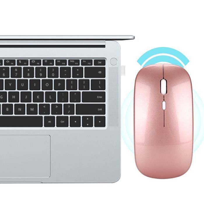 Souris sans fil – HXSJ – M80 – Ergonomique – Rechargeable – Silencieuse (or rose)
