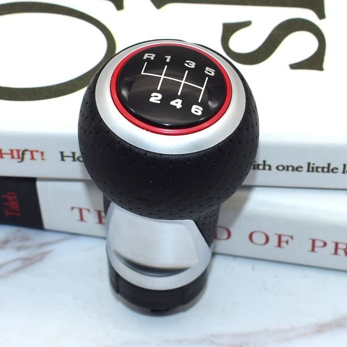 Pommeau De Levier De Vitesse Cuir Rouge - Pour AUDI A3 8P - Boîte 6 Vitesses Manuelle - ZU-Parts