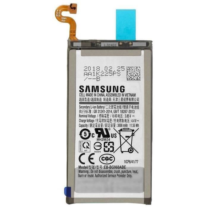 Batterie Galaxy S9 Batterie d'origine Samsung EB-BG960ABE 3000mAh Noir