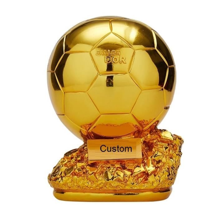 Avec plaque 24 cm - trophée de ballon'or personnalisé, modèle de galvanoplastie, coupe de Football en résine,