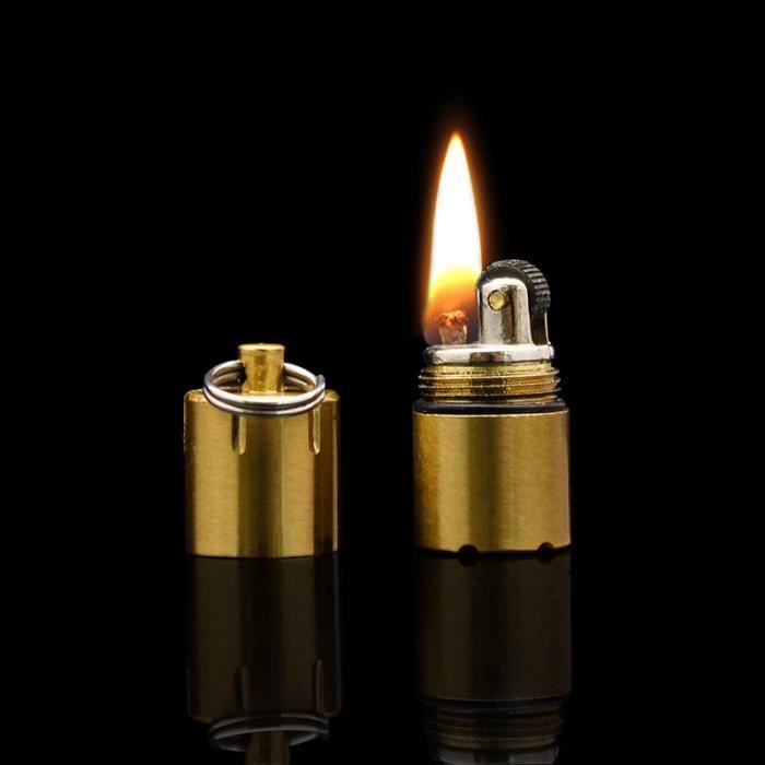 Porte-clés Briquet 3 En 1 Avec Décapsuleur - Allume-feu Coupe-vent Rechargeable Pour Camping, Randonnée, Survivalisme (argent/sable)