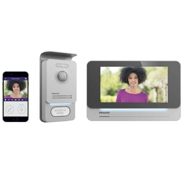 Philips - Visiophone connecté écran 7" Noir WelcomeEye Connect Pro