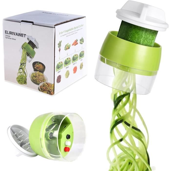 Spiraliseur Légumes 5 En 1 Manuel - Pour Spaghettis, Tagliatelles De Courgettes, Carottes - Avec Ventouses