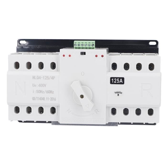 Disjoncteur Automatique 125A 4P - Commutateur Transfert Double Alimentation - 400V - Pour Onduleur Ou Secours
