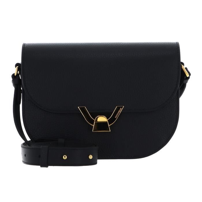 Sac à Main Coccinelle Malory - Cuir Grainé Prune - Bandoulière Femme Neuf Avec étiquettes