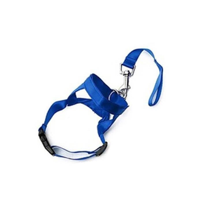 Pet Muzzle Harness Adjustable Halter Gentle Leader Belt No Pull Bite