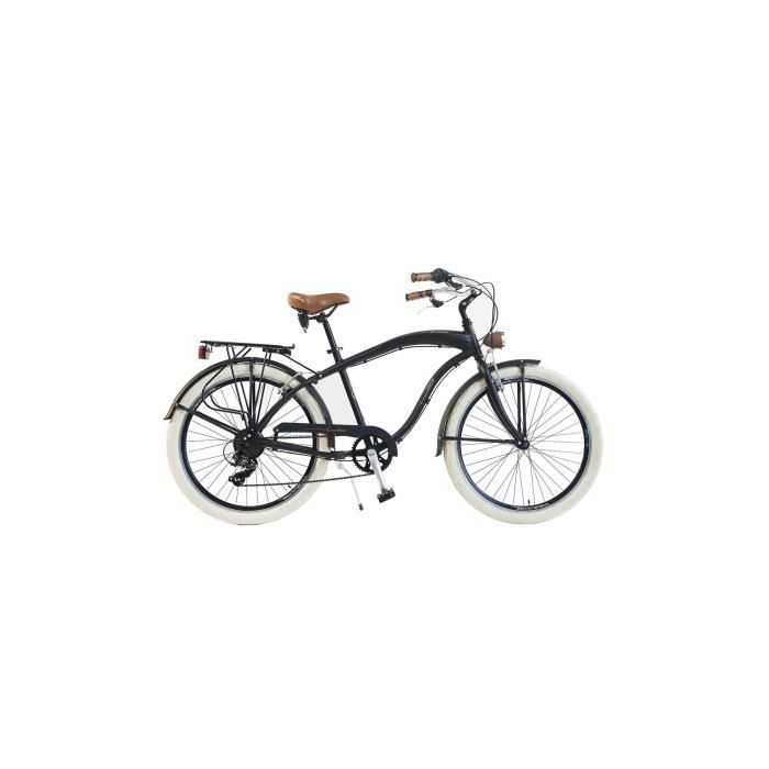 Cruiser Vélo de Ville Retro Via Veneto by Canellini Aluminium Homme Noir - 26\