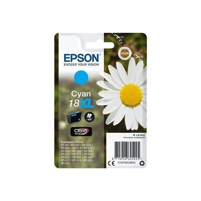 EPSON Cartouche dencre T1812 XL Cyan - Pâquerette (C13T18124012)