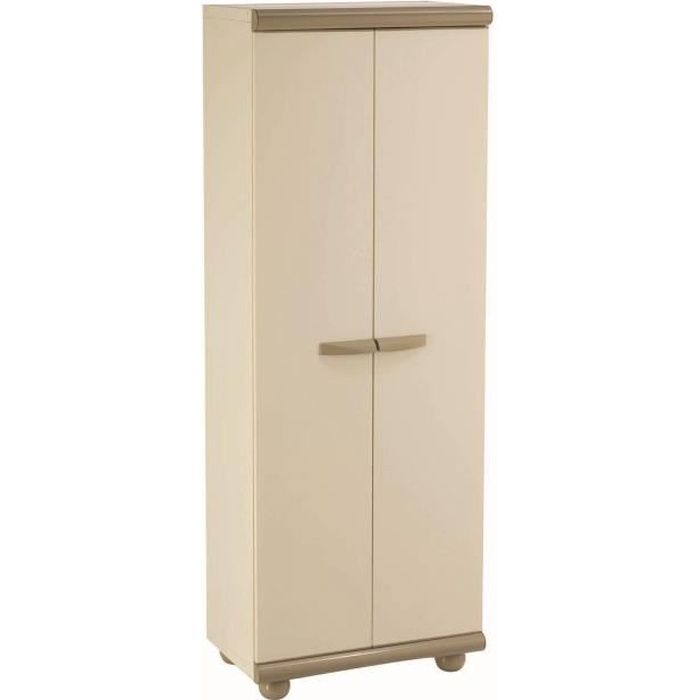 Armoire de Jardin Résine Nebrasca Gardiun 62,5x39x175 cm Beige 2 Portes Cdiscount Bricolage
