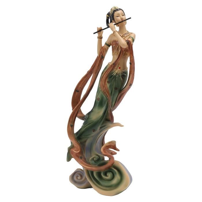 Figurine Oshun Déesse Yoruba – Amour & Beauté – Résine Bronze Antique 9 Cm – Décoration Spirituelle