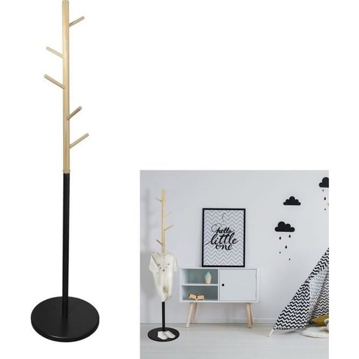 THE HOME DECO FACTORY Portemanteau Miko M1 Noir - 180 cm