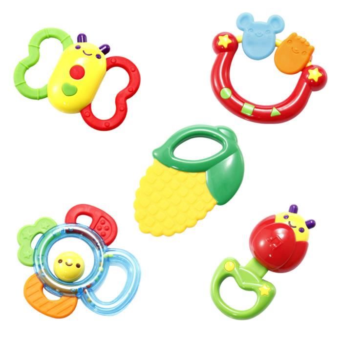 Anneau De Dentition 1 Jeu De Bebe Teether Hochet 5pcs Set Cdiscount Puericulture Eveil Bebe