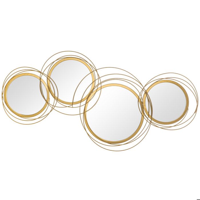 Ensemble de 3 miroirs muraux en bois de manguier Gabael Design