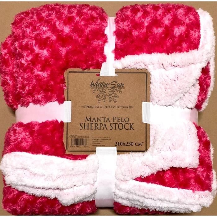 Plaid Fausse Fourrure Sherpa Rose 210 X 230 Cm Grande Taille Doublure Mouton Tres Doux Ultra Chaud Ultra Cosy Cocooning Achat Vente Couverture Plaid Cdiscount