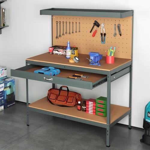 Établi Acier Lourd - 200 X 100 X 85 Cm - Pour Atelier Ou Garage