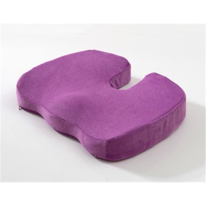 Coussin Siège Ergonomique Aytop - Mousse Mémoire Forme Pour Coccyx Et Dos - Bleu Marine (48x39cm)