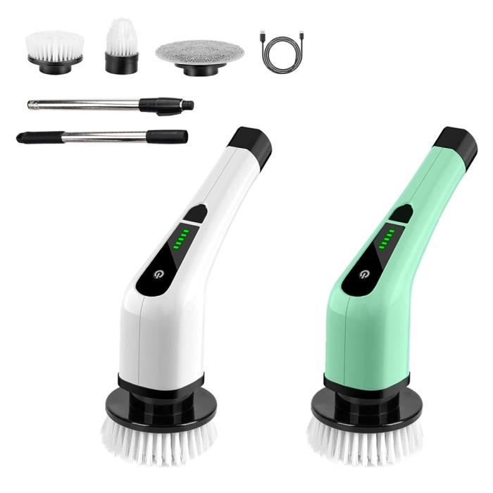 Hoto Brosse de nettoyage électrique rotative avec 9 têtes de brosse remplaçables, brosse à vaisselle sans fil pour évier de cuisine, étanchéité IPX7