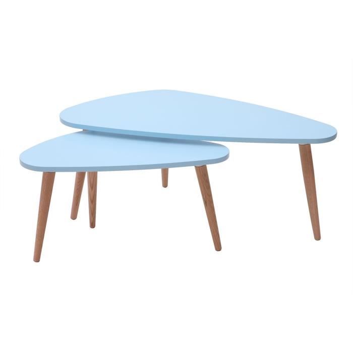 Miliboo Tables Basses Scandinaves Bleu Clair Et Bois Clair Lot De 2 Artik Achat Vente Table Basse Miliboo Tables Gigognes Artik Cdiscount