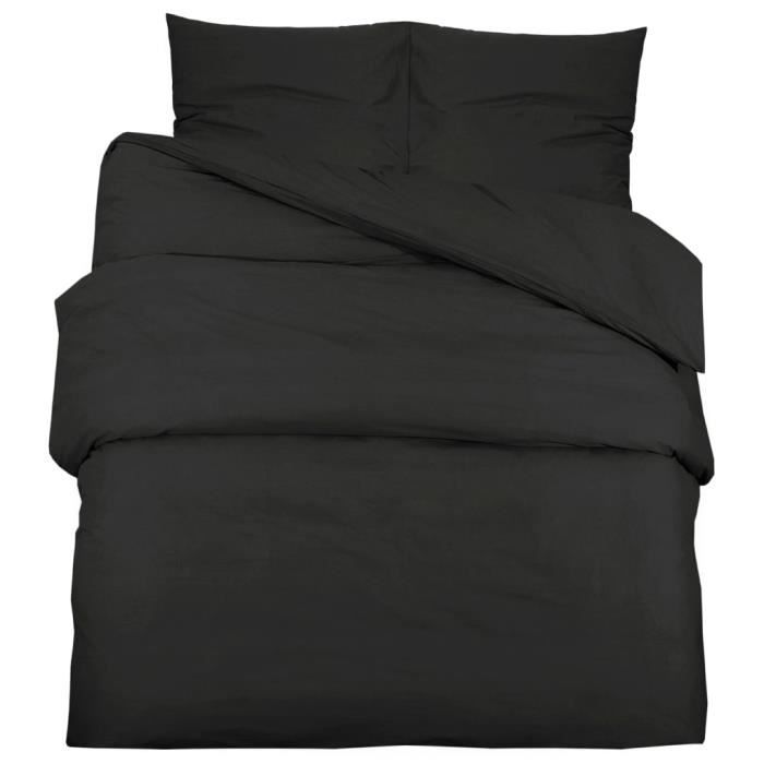 Ensemble de housse de couette - MOTHINESSTO - Noir - 140x200 cm - Microfibre légère - Douceur exceptionnelle