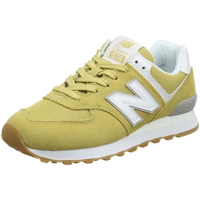 new balance 574 femme jaune moutarde