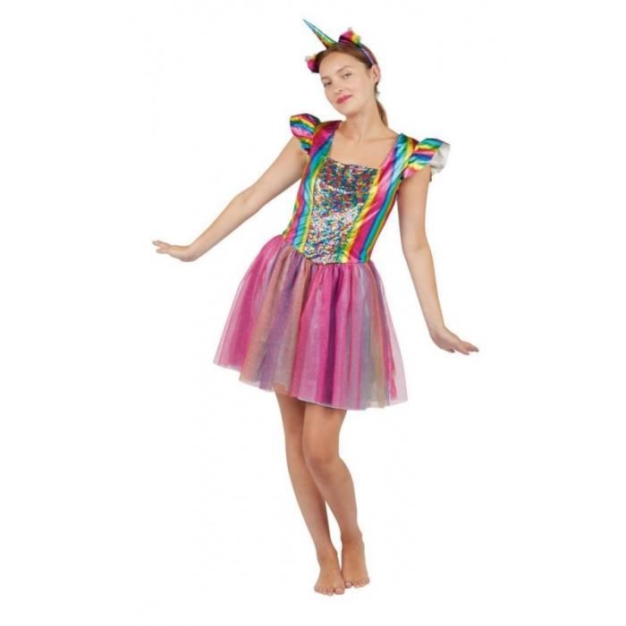D guisement Licorne Femme Multicolore PtitClown Robe et Serre
