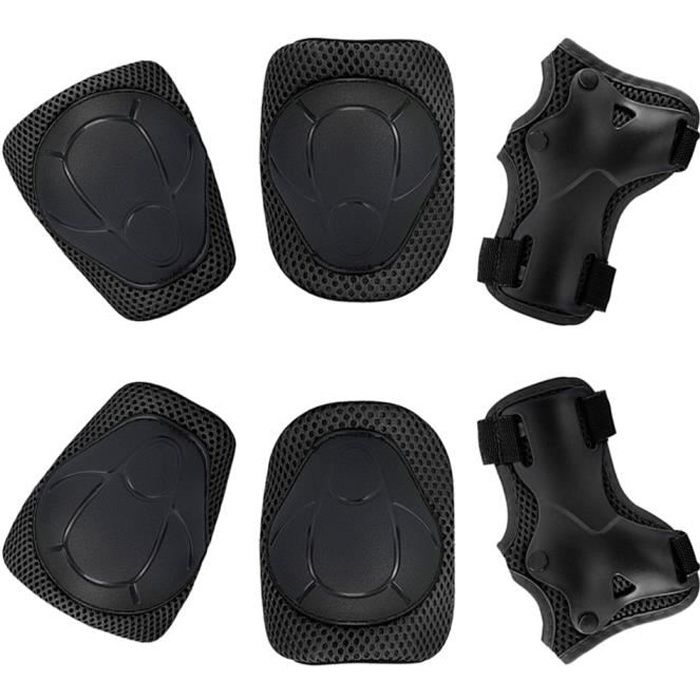 Stillcool Kit De Protege Genoux Enfants Protection 3 En 1 Coudes Poignets Pr Adolescent De 4 A 16 Ans Noir Cdiscount Sport