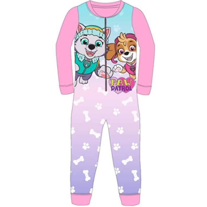 Pyjama polaire pat patrouille Grenouillere fille combinaison pat patrouille rose Cdiscount Pret a Porter