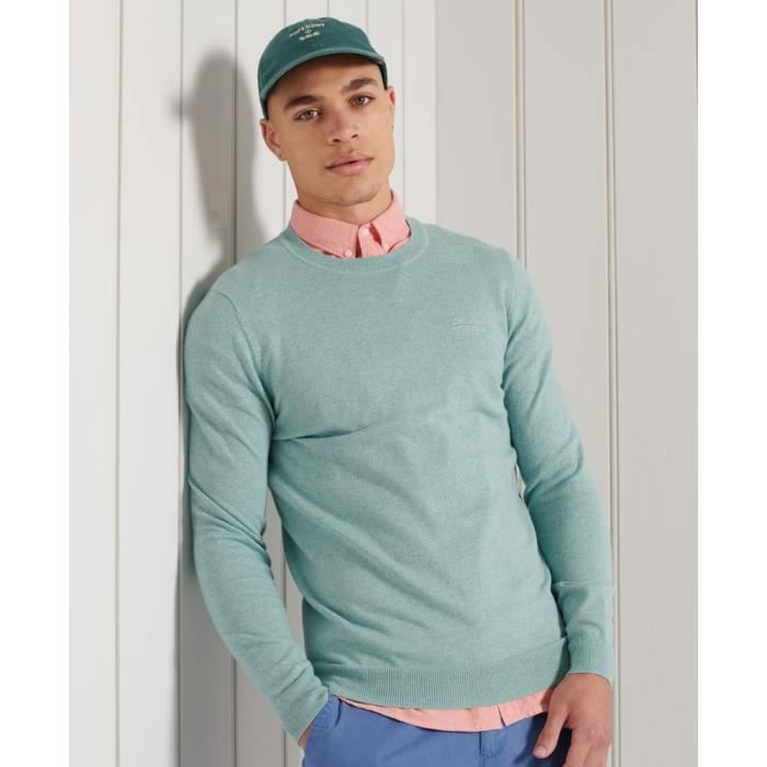 Pull col ras du cou Superdry Orange Label sauge chine Sauge chine Cdiscount Pret a Porter