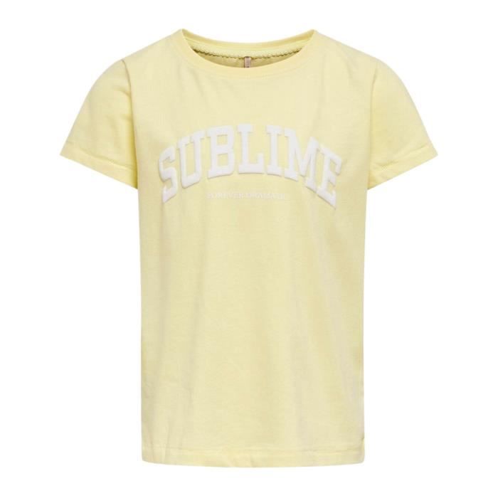 T shirt Jaune Fille Kids Only Cana Jaune Cdiscount Pr t Porter