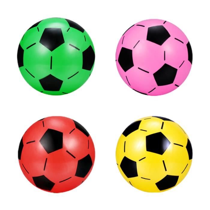 Lot De 8 Ballons Foot Gonflables PVC 25 Cm – Vert, Bleu, Rouge, Blanc – Plage, Jeux, Fêtes