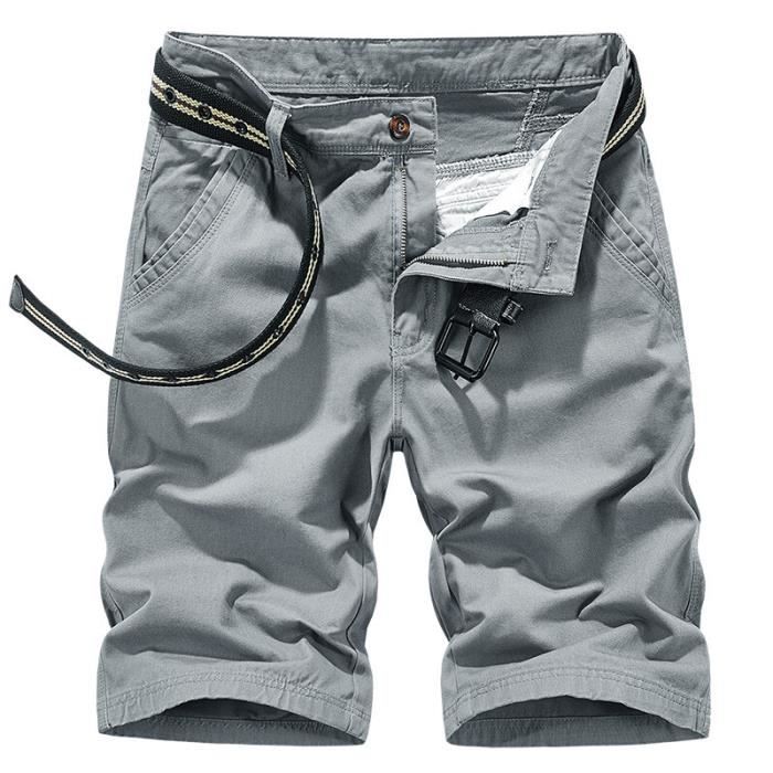 Short Militaire Gris Homme