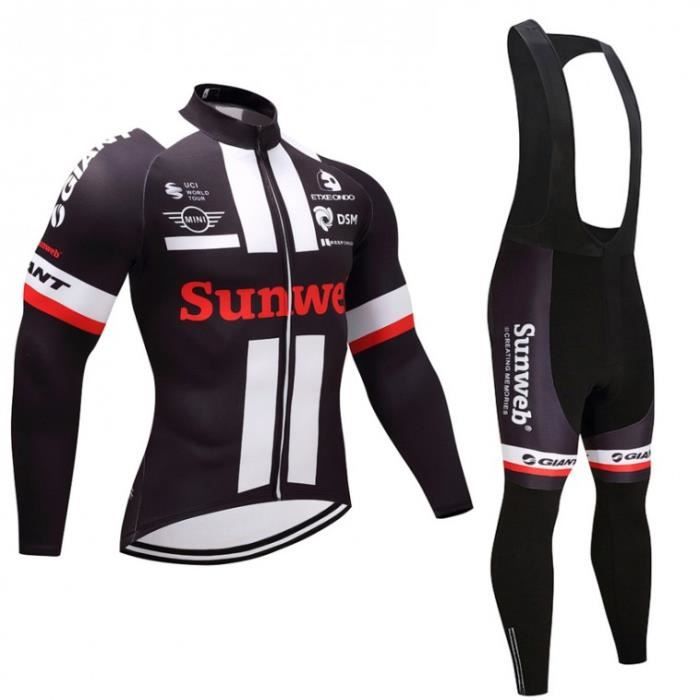 INBIKE Maillot De Cyclisme Manche Longue + Pantalon Homme - Tenue Cycliste Rembourrée Respirante Pour VTT Et Route