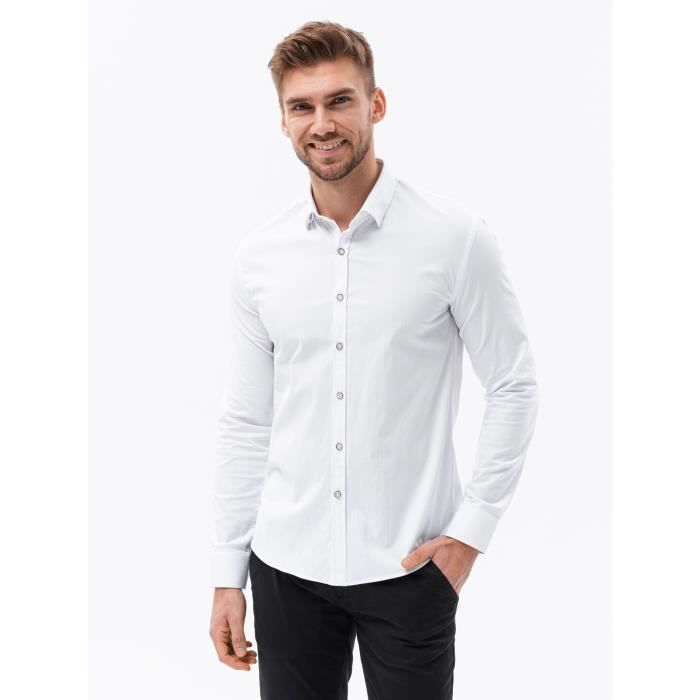 Chemise homme coupe ajustée col mao Marque de qualité