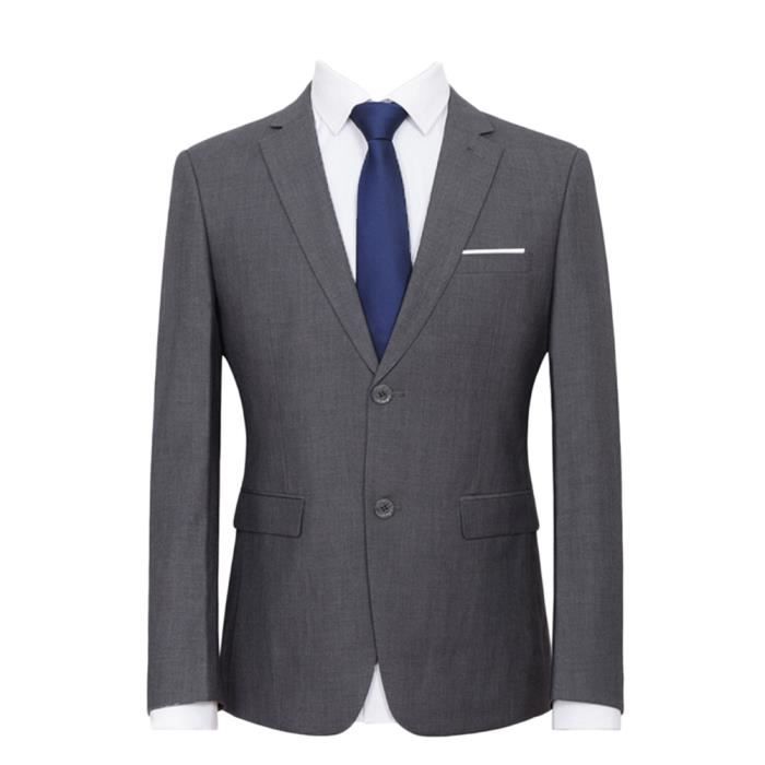 Blazer En Cuir Véritable Peau D'agneau - Noir - Coupe Slim Fit Deux Boutons - Style Motard