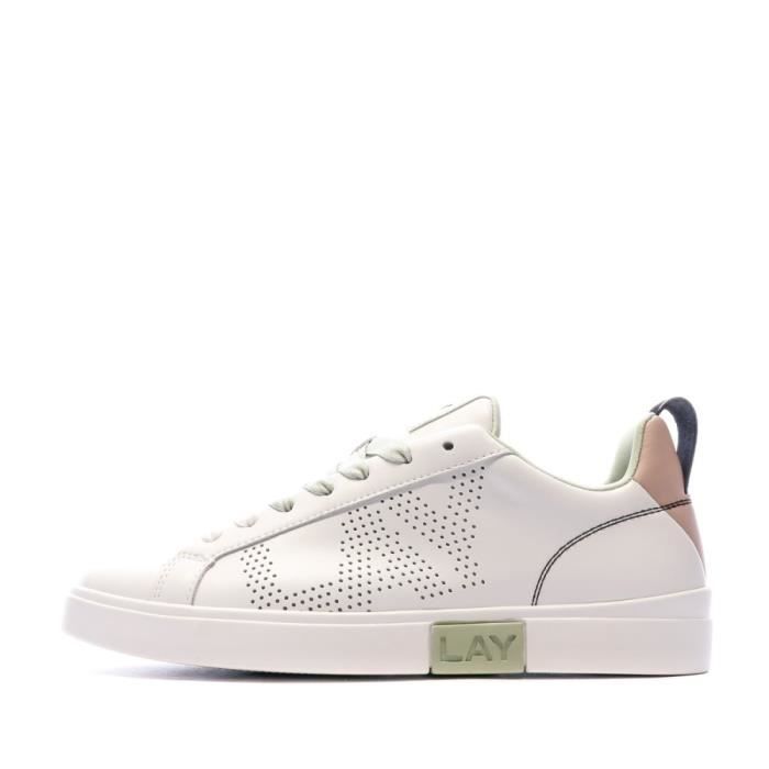 Baskets Femme REPLAY Polaris Blanc Cuir Lacets Blanc